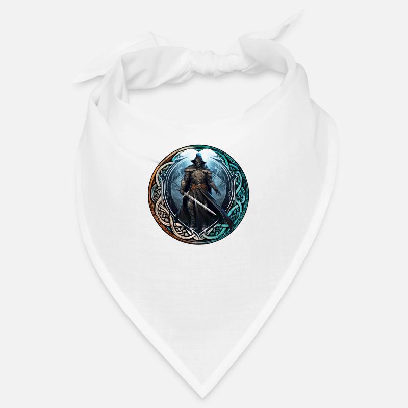 Guerrier celte - magicien à l'épée - rune celte - Bandana - blanc