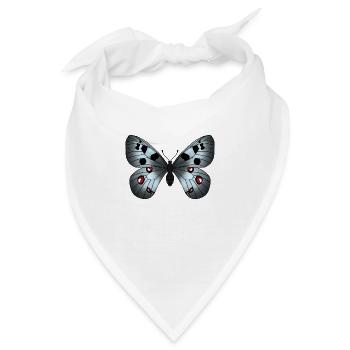 Schmetterling grau - Bandana - Weiß - Vorne