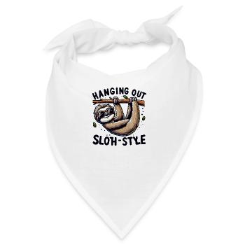 Hanging out Sloth style - Bandana - Weiß - Vorne