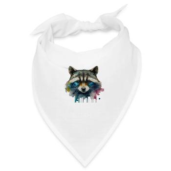 Waschbär Krafttier - Bandana - Weiß - Vorne