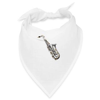 Das Saxophon ist ein Holzblasinstrument - Bandana - Weiß - Vorne