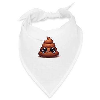 trauriger Kackhaufen - Bandana - Weiß - Vorne