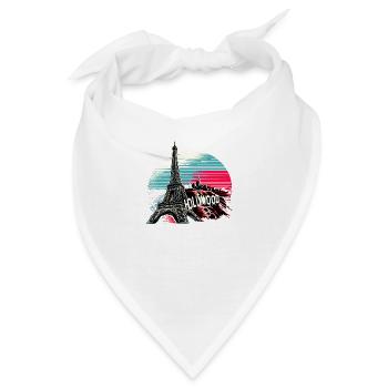 Paris Hollywood Traumkulisse – Künstlerische Stadt - Bandana - Weiß - Vorne