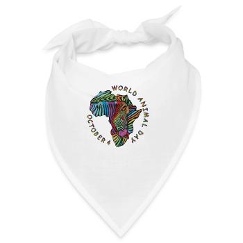World Animal Day zebra background - Bandana - Weiß - Vorne