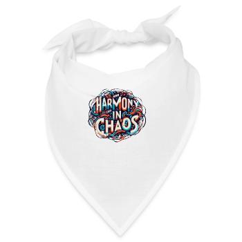 Harmonie im Chaos - Musiktypografie - Bandana - Weiß - Vorne