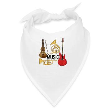 Musikinstrumente - Bandana - Weiß - Vorne