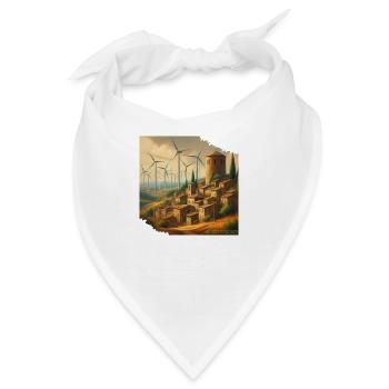 Green Energy - italienisches Dorf mit Windkraft - Bandana - Weiß - Vorne
