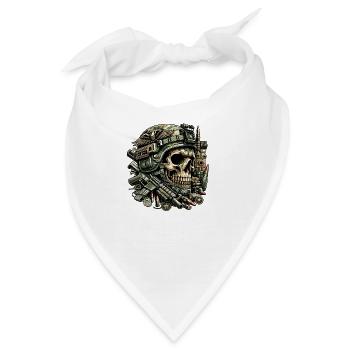 Wachsamkeit des Adlers: Taktischer Schädel - Bandana - Weiß - Vorne