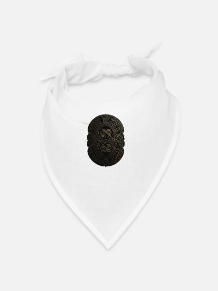 Mayan Black and Gold Monogram - Bandana - white - Front