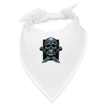 Stealth Strike: Totenkopf und gekreuzte Dolche - Bandana - Weiß - Vorne