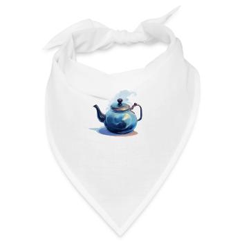 Winterliche Teekanne - Bandana - Weiß - Vorne