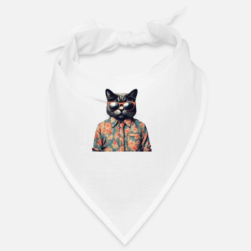 Die Katze und das geblümte Hemd Bandana