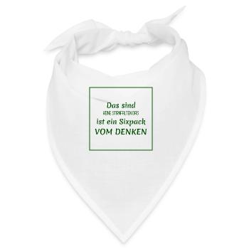 witzige sprüche - denken vs. sixpack - Bandana - Weiß - Vorne