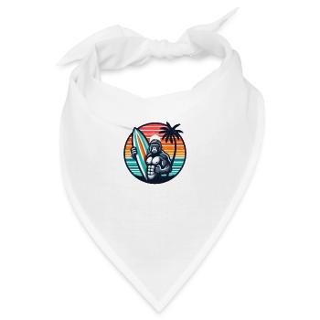 Surfbrett-Gorilla - Bandana - Weiß - Vorne