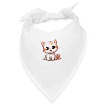 Katze Logo Niedliche Katze - Bandana - Weiß - Vorne
