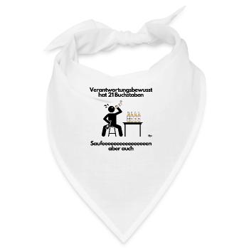 Verantwortungsbewusst hat 21 Buchstaben - Bandana - Weiß - Vorne