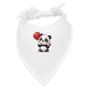 Niedlicher Panda mit Ballon - Bandana - Weiß - Vorne