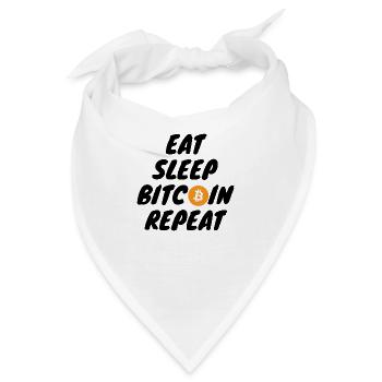 Krypto Eat sleep bitcoin repeat - Bandana - Weiß - Vorne