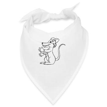Karikatur-Maus - Bandana - Weiß - Vorne