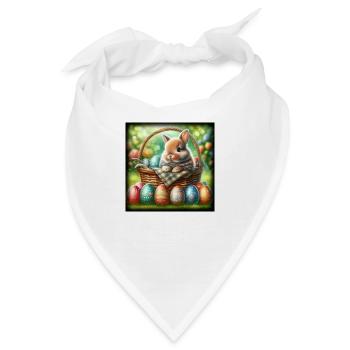 ein süßer hase sitzt in einem Korb - Bandana - Weiß - Vorne