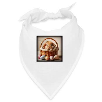 ein süßer hase in einem Korb - Bandana - Weiß - Vorne