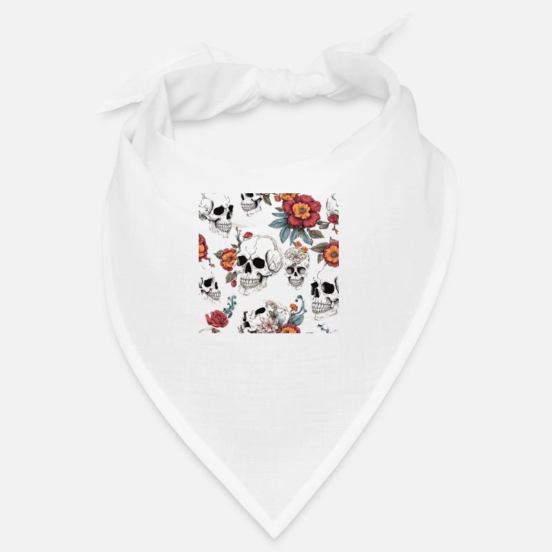 Crâne et fleurs Bandana