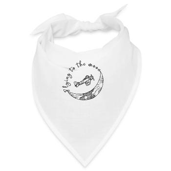 Flying To The Moon - Bandana - Weiß - Vorne
