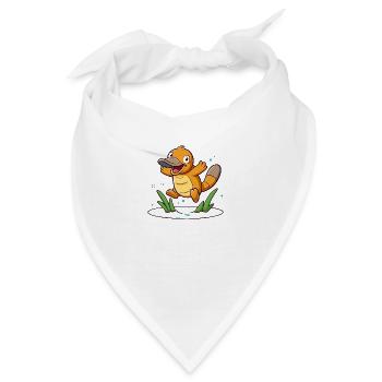 Skurriles Schnabeltier, das in einem Teich herumtollt - Bandana - Weiß - Vorne