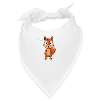 Erschrockenes Eichhörnchen mit großen Augen Karikatur - Bandana - Weiß - Vorne