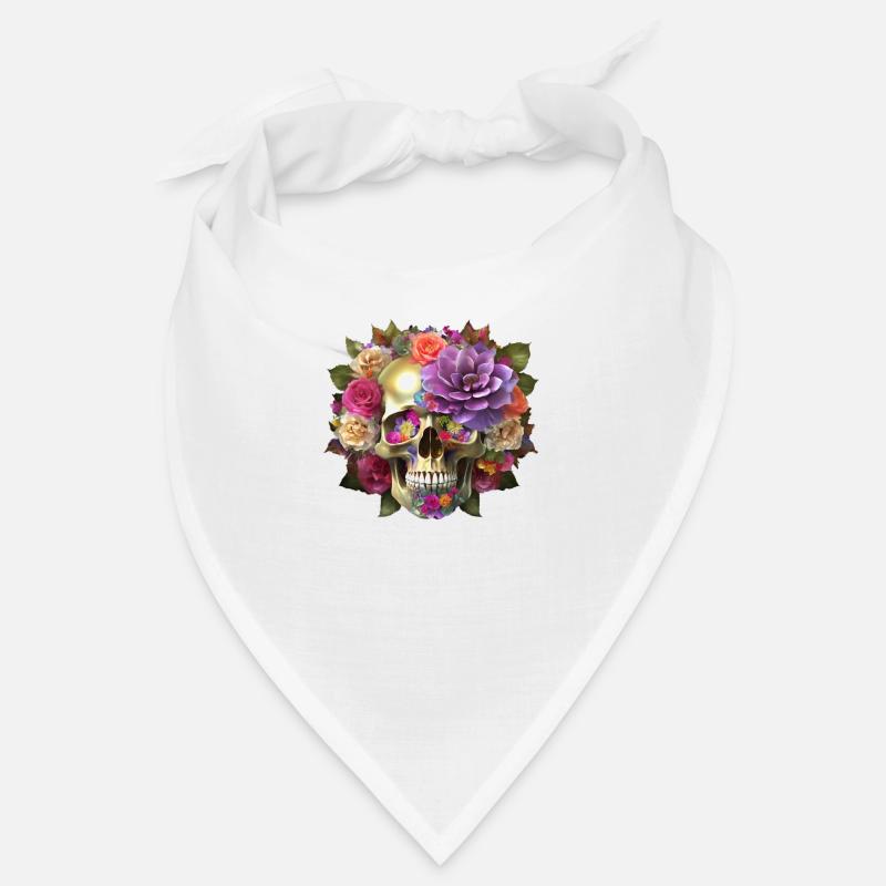 Crâne avec des fleurs Bandana