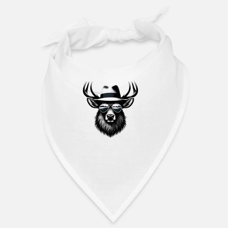 Hipster-Elch - Bandana - Weiß