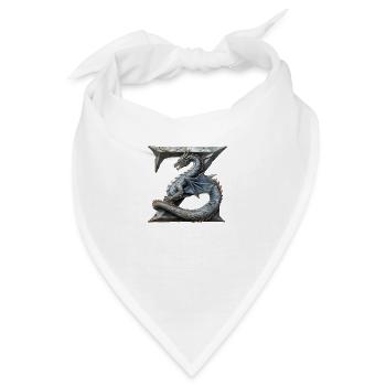 Buchstabe "Z" im Drachendesign. - Bandana - Weiß - Vorne