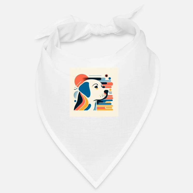 Styles vectoriels de risographie du Labrador - Bandana - blanc
