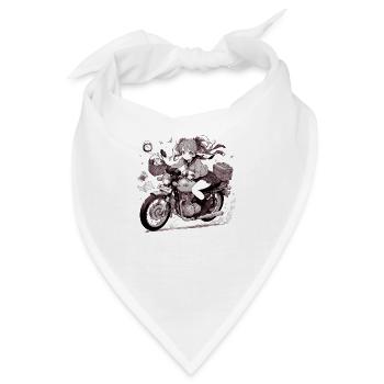 Manga Frau Biker 2 - Bandana - Weiß - Vorne