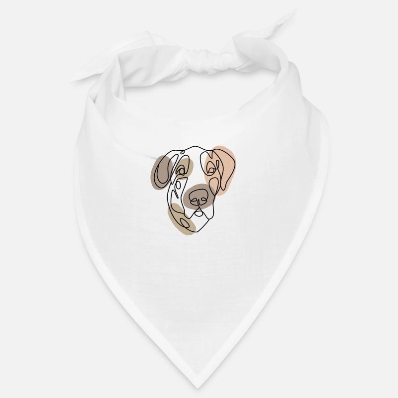 GREAT DANE, one line retro - Bandana - white