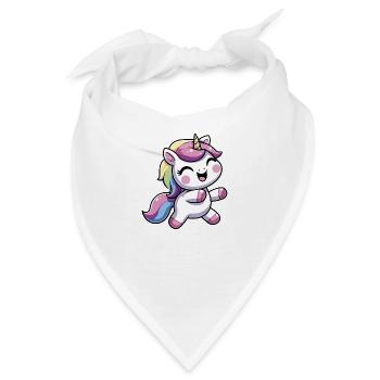 Fröhliches Einhorn tanzt - Bandana - Weiß - Vorne