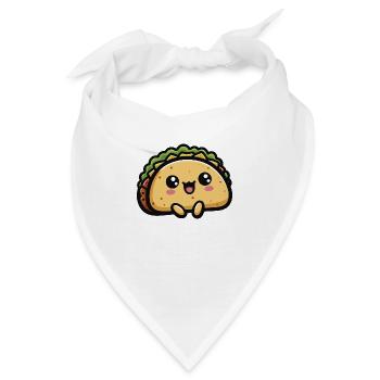 Süße Kawaii Chibi Tacos 1 - Bandana - Weiß - Vorne