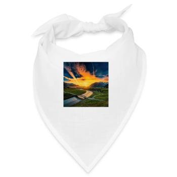 Landschaft mit Sonnenuntergang - Bandana - Weiß - Vorne