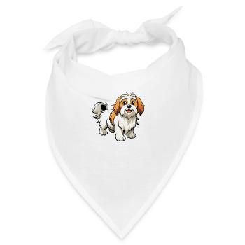 Zuversichtliche Lhasa Apso Parade - Bandana - Weiß - Vorne