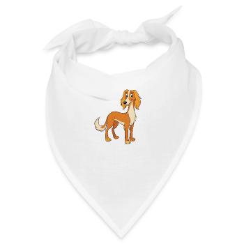 Anmutiger Saluki: Digitale Kunst - Bandana - Weiß - Vorne