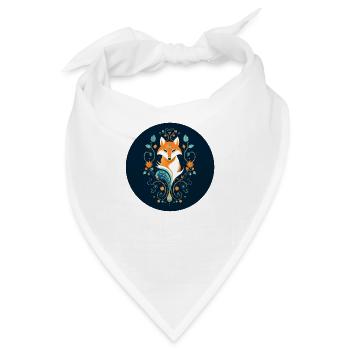 Fuchs mit Ornamenten - Bandana - Weiß - Vorne