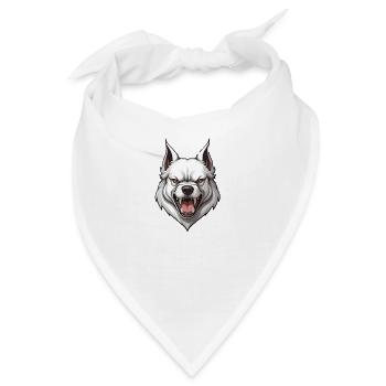 Hund Böse - Bandana - Weiß - Vorne