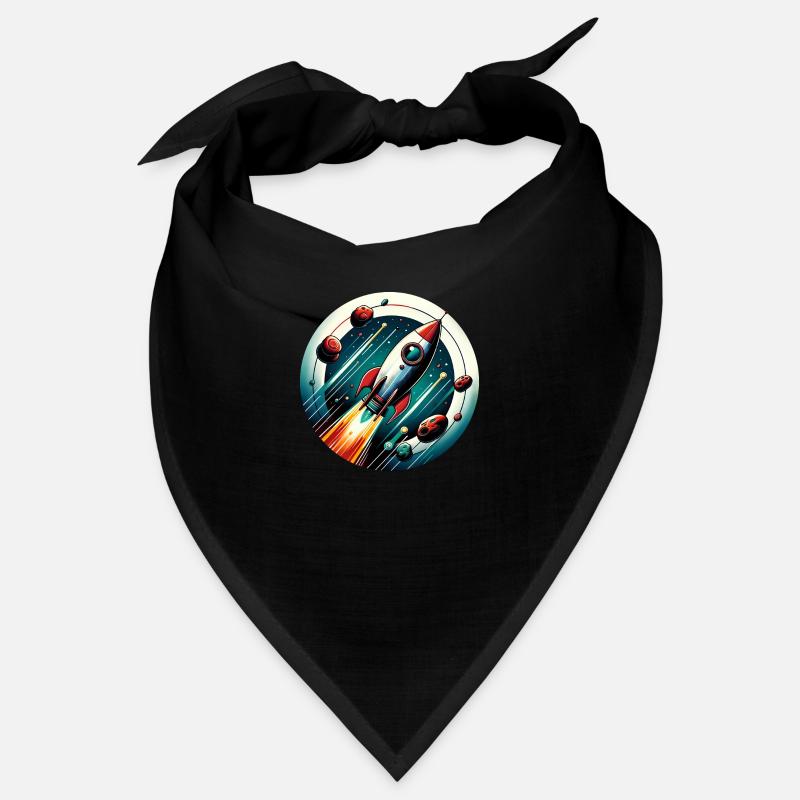 Retro Rocket and Planets Bandana