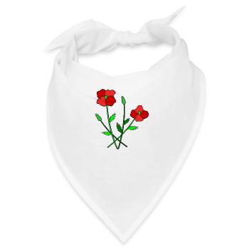Blühender Mohn - Bandana - Weiß - Vorne