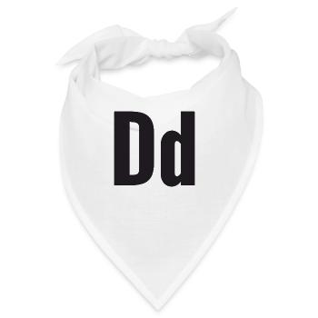 Buchstabe D - Bandana - Weiß - Vorne