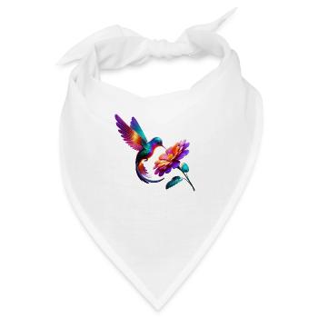Lebendiger und bunter Kolibri - Bandana - Weiß - Vorne