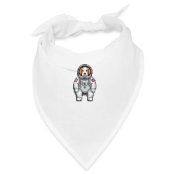 Cosmic Canine Cadet: Odyssee im Weltraum eines Pixelwelpen - Bandana - Weiß - Vorne
