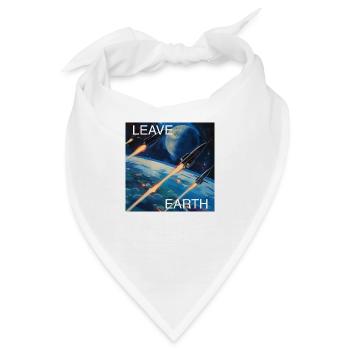 Retro Style Plakat Raumfahrt „Leave Earth“ - Bandana - Weiß - Vorne