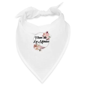 Team der Blumenbraut - Junggesellinnenabschied Geschenkidee - Bandana - Weiß - Vorne