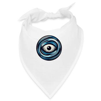 Oceanic Gaze: Retro Risograph Eye - Bandana - Weiß - Vorne